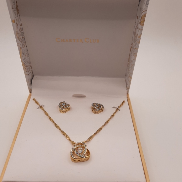 NWT Charter Club Pave Knot 2 Piece Set - Picture 2 of 6